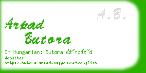 arpad butora business card